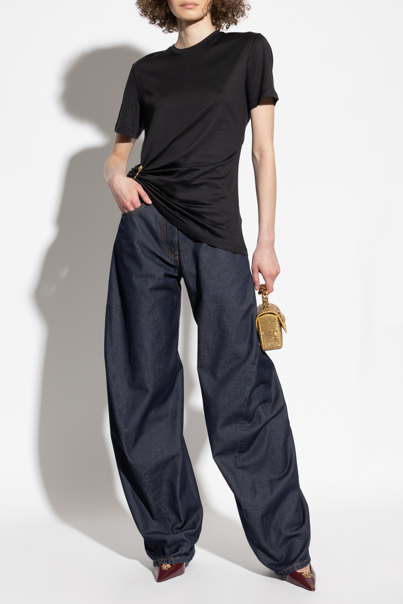 デニム・ジーパン Versace Denim Wide-Leg Jeans Versace wide-leg Jeans | Blue | FARFETCH